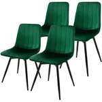 Ml-Design Esszimmerst&uuml;hle, Dunkelgr&uuml;n, Metall, 4-Sitzer, F&uuml;llung: Schaumstoff,