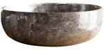 Tikamoon Waschbecken, Grau, Stein, Rund, 33x12x33 cm, Badezimmer, Waschbecken &