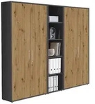 Mid.you Aktenschrank Office Edition, Anthrazit, Eiche Artisan, Holzwerkstoff, 12