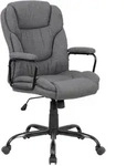 Mid.you Chefsessel, Grau, Schwarz Hochglanz, Metall, Textil, Drehkreuz, 57x109x67 cm,