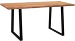 Mid.you Schreibtisch, Schwarz, Akazie, Holz, Akazie, massiv, rechteckig, Kufe,
