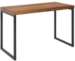 Kadima Design Schreibtisch, Braun, Metall, Echtholz, Rechteckig,Rechteckig, Kufe,