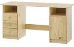 Livetastic Schreibtisch, Natur, Holz, Kiefer, massiv, 3 Schublade(n) Schubladen,