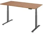 Venda Schreibtisch, Graphit, Nussbaum, Metall, Holzwerkstoff, rechteckig, Kufe,