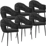 tectake Esszimmerstuhl, Schwarz, Schwarz, Kunststoff, 55x84x57 cm, Esszimmer,