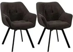 CLP Armlehnenstuhl, Dunkelbraun, Metall, 60x81x59 cm, Esszimmer, St&uuml;hle,