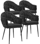 tectake Esszimmerstuhl, Schwarz, Schwarz, Kunststoff, 55x84x57 cm, Esszimmer,