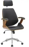 CLP Drehstuhl, Schwarz, Walnuss, Metall, 66x118x61 cm, Arbeitszimmer, B&uuml;rost&uuml;hle,