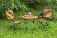 Gardenson BALKONSET Natur, Schwarz 70x70x74 cm