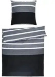 Janine Bettw&auml;sche J.d., Schwarz, Silber, Textil, Streifen, 135x200 cm, Textiles