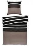 Janine Bettw&auml;sche J.d., Braun, Schwarz, Textil, Streifen, 200x200 cm, Textiles