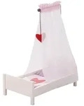 Roba Puppenstandbett, Wei&szlig;, Holzwerkstoff, Herz/Romantik, 30x60x52 cm, female,