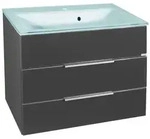Mid.you Waschtischkombi Kara, Anthrazit, Metall, 2-teilig, furniert, 2...