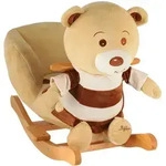 Schaukeltier B&auml;r Bubu, Braun, Creme, Dunkelbraun, Hellbraun, Holz, Textil,...