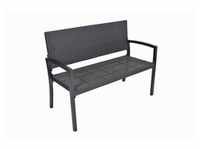 Gardenson 2-Sitzer-Bank, Schwarz, Metall, Kunststoff, 60x87x116 cm, mit Rückenlehne,
