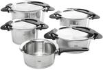 Fissler Kochtopfset Intensa, Silber, Metall, 5-teilig, 16 cm,20 cm,16 cm, rund,