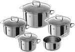Zwilling Kochtopfset Quadro, Edelstahl, Metall, 5-teilig, 16 cm, 3 L,1,5 L, rund,