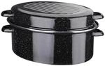 GSW Br&auml;ter Emaille Br&auml;ter, Schwarz, Metall, 9 L, oval, 38x18 cm, ISO 9001,