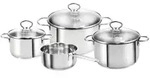 Kopf Topfset, Edelstahl, Metall, Rund, Skalierung, Kochen, T&ouml;pfe, Topfsets