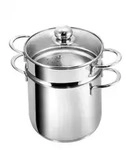 Kopf Pastatopf, Edelstahl, Metall, Rund, w&auml;rmeisolierter Griff, Kochen, T&ouml;pfe,