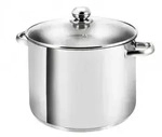 Kopf Kochtopf, Edelstahl, Metall, Rund, breiter Sch&uuml;ttrand, Kochen, T&ouml;pfe,