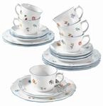 Seltmann Weiden Kaffeeservice Sonate, Blau, Mehrfarbig, Wei&szlig;, Keramik,...