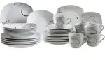 M&auml;ser Kombiservice, Schwarz, Wei&szlig;, Keramik, 30-teilig, 210 ml,210 ml, Essen &
