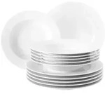 Seltmann Weiden Tafelservice, Wei&szlig;, Keramik, 12-teilig, Rund, 32.3x23.5x32.3 cm,