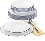 Seltmann Weiden Tafelservice, Wei&szlig;, Blau, Keramik, 12-teilig, Rund, 32.3x23.5x32.3