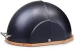 Zeller Present Brotkasten, Schwarz, Holz, Kunststoff, Bambus, halbrund, 37x27x20 cm,