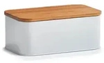 Zeller Present Brotkasten, Wei&szlig;, Holz, Bambus, rechteckig, 31x18x13 cm,