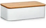 Zeller Present Brotkasten, Wei&szlig;, Holz, Bambus, rechteckig, 43x23x12 cm,