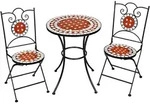 tectake Mosaik-Gartengarnitur, Braun, Keramik, Loungem&ouml;bel, Gartenlounge-Sets
