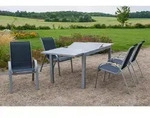 Gardenson Gartentischgruppe, Schwarz, Silber, Metall, Textil, Gartenm&ouml;bel,