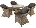 tectake Rattan-Sitzgruppe, Natur, Kunststoff, Rechteckig, Gartenm&ouml;bel,