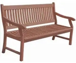 Gardenson Gartenbank, Eukalyptusholz, Holz, Eukalyptusholz, massiv, 3-Sitzer,