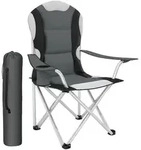 tectake Campingstuhl, Grau, Textil, 88x110x60 cm, Gartenm&ouml;bel, Gartenst&uuml;hle,