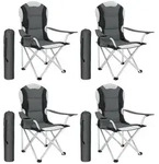 tectake Campingstuhl, Grau, Textil, 88x110x60 cm, Gartenm&ouml;bel, Gartenst&uuml;hle,