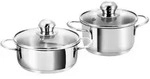 Kopf Topfset, Edelstahl, Metall, Rund, w&auml;rmeisolierter Griff, Kochen, T&ouml;pfe,