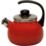 Wasserkessel, Rot, Metall, 2,0 L, abnehmbarer Deckel, f&uuml;r alle Herdarten