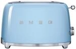 Smeg Toaster 50s Style, Hellblau, Metall, 31x19.8x19.5 cm, Kr&uuml;melschublade,