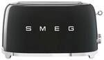 Smeg Toaster, Schwarz, Metall, 41x21.5x20.8 cm, Auftaufunktion, Aufw&auml;rmfunktion,