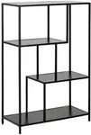 Regalelement, Schwarz, Esche, Metall, Holzwerkstoff, 4 F&auml;cher, 77x114x35 cm, Reach,