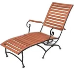 Gardenson Deckchair, Braun, Schwarz, Holz, Metall, Eukalyptusholz, Hartholz,