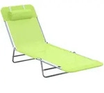 Outsunny Gartenliege, Gr&uuml;n, Metall, 56x28x182 cm, Gartenm&ouml;bel, Gartenliegen