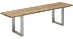 Niehoff Garden Gartenbank, Edelstahl, Teak, Metall, Teakholz, massiv, 160x46x40 cm,