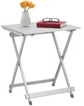 Relaxdays Klapptisch, Silber, Metall, 50x59.5x47.5 cm, Wohnzimmer, Wohnzimmertische,