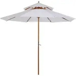 Outsunny Sonnenschirm,, Creme, Kunststoff, 265x265 cm, Sonnen- & Sichtschutz,