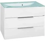 Mid.you Waschtischkombi Kara, Wei&szlig;, Metall, 2-teilig, furniert, 2 Schublade(n)