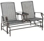Outsunny Gartenbank, Braun, Metall, 78x101.5x147 cm,